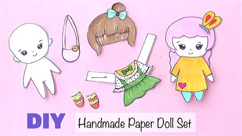 How To Make Paper Doll Set Diy Tutorial Crafts For Kids Paper Dolls