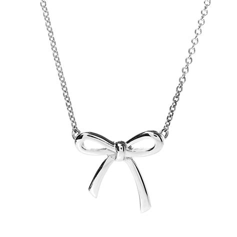 Tiffany Sterling Silver Small Bow Pendant Necklace Fashionphile