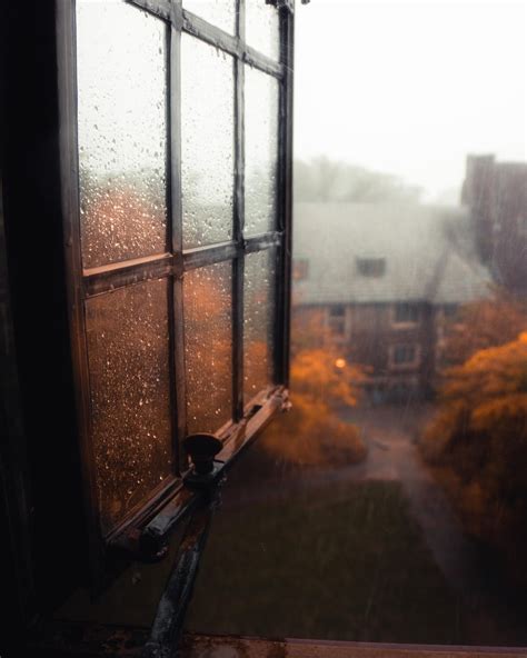 A View Of A Rainy Day From My Dorm Room Raining Autumn Cozy Autumn