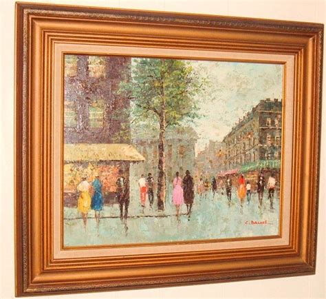Vintage Paris Street Scene Oil Painting Signed C Daniel Painting