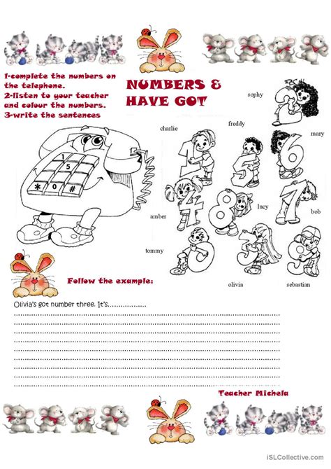 Numbers And Have Got 3rd Person Español Ele Hojas De Trabajo Pdf And Doc