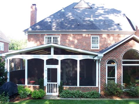 Gable Style Roof Screened In Porch With Arches And Brick 14 Wall By