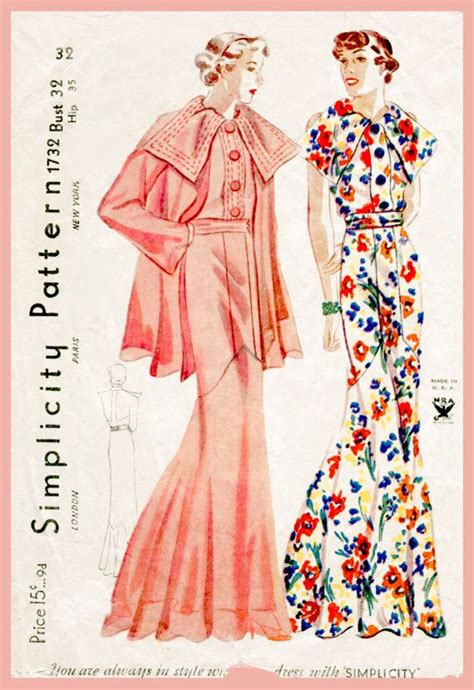 Vintage Sewing Pattern Reproduction 30s 1930s Evening Gown Etsy