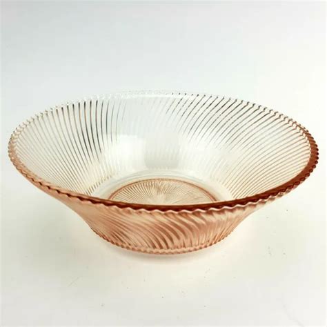 federal glass bowl diana pink depression glass large 9 ribbed swirl vintage 5 99 picclick