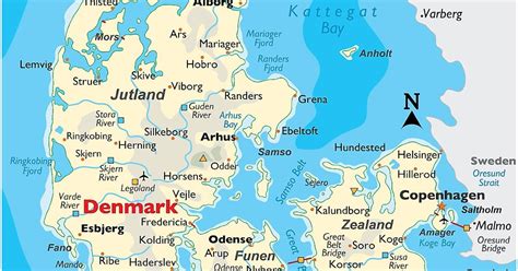 Denmark Map With Cities Denmark Country Detailed Editable Map With
