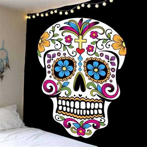 skull floral print wall art tapestry floral wall art prints skull wall art wall art prints