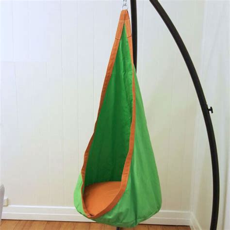 Green And Orange Waterproof Sensory Swing With Stand Heavenly Hammocks