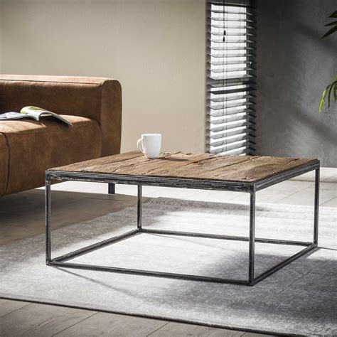 Personnalisez et commandez votre table en bois recyclé. Table basse bois brut recyclé carrée OMSK | Tables basses ...