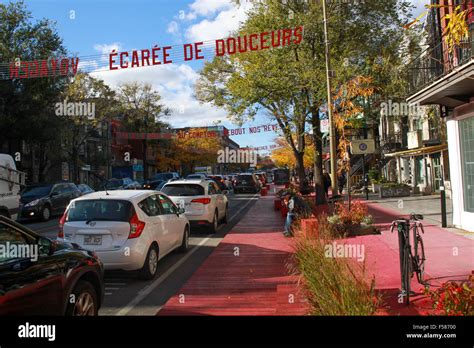 St Denis Street In Montreal Quebec Stock Photo Alamy