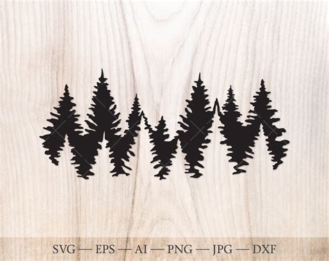 Forest Svg Treeline Silhouette Svg Cut File Pine Tree Svg Etsy Canada