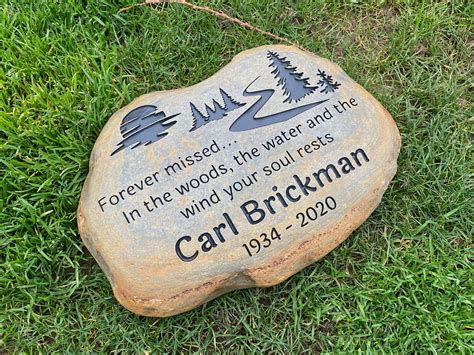 River Rock Large Personalized Garden Stone For Memorial Etsy In 2022