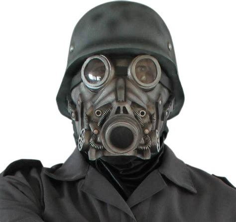 Mens Deluxe Full Overhead Rubber Latex Mask Gas Mask Halloween Wwii