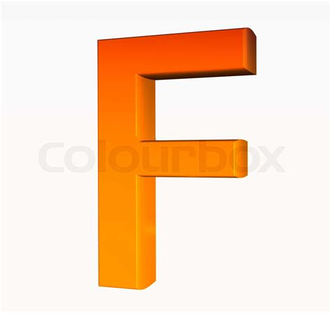 Orange Alphabet Letter F 3d Isolated On White Stock Image Colourbox