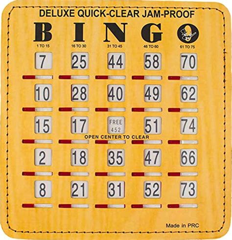 Mr Chips Jam Proof Easy Read Quick Clear Deluxe Fingertip Slide Bingo Cards With Sliding Windows