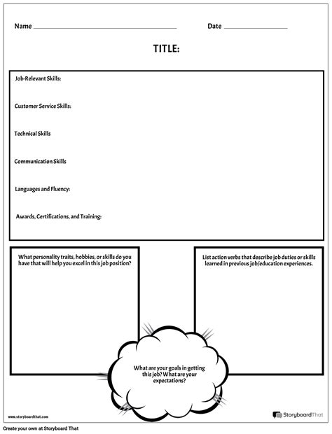Printable Resume Worksheet — Online Resume Maker Storyboardthat
