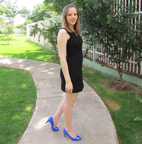 Vestido Azul Vestido Azul Sapato Preto