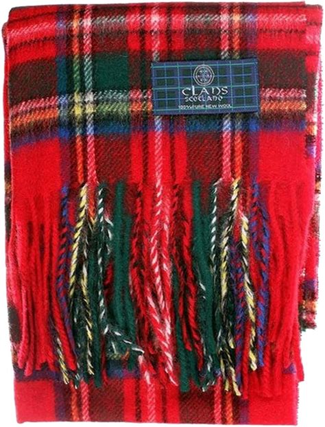 Royal Stewart Tartan Scarf Scottish Wool Clan Scarves Red