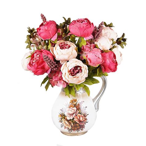 Take a look at some genuine roses and you'll find the color often varies within a flower, within a bush and even within a petal. Best Quality 2 Bounquet European-style Peony High-end ...