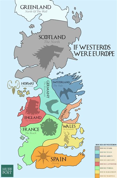 This Map Shows The Real World Equivalents Of The Seven Kingdoms Cheap