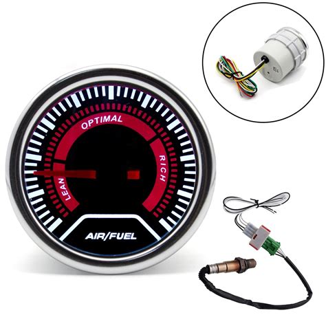 2 52MM 20 LED Digital Car Auto Air Fuel Ratio Monitor LED Pointer