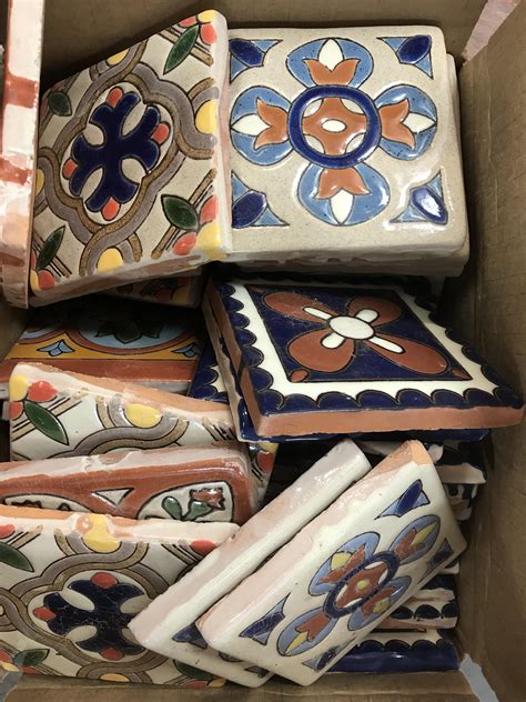 I Got A Box Of Hand Painted Mexican Tiles For 25 Im In Heaven R