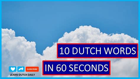 the cloud learn dutch daily 10 basic dutch words in 60 seconds learn how to speak dutch