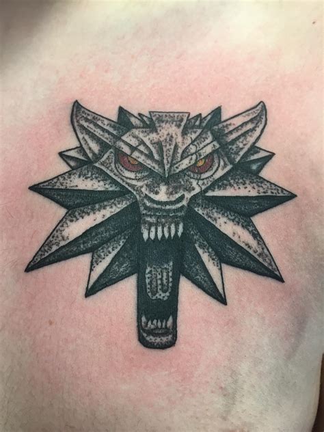 Witcher Logo First Tattoo On Chest Done By Gordon At Gs Tattoos Galway