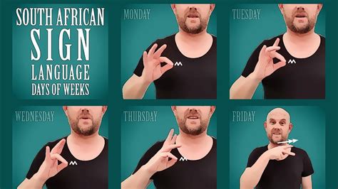 South African Sign Language Days Of The Week Youtube