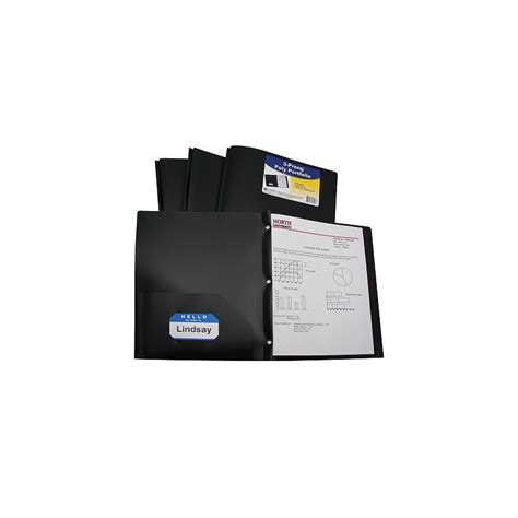 2 Pocket And Prong Poly Folder Black Schoolbox Kits