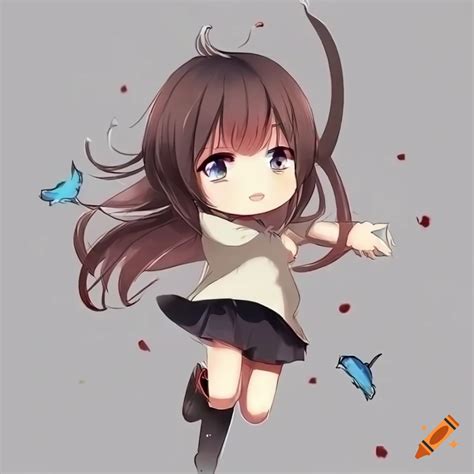 Anime Chibi Girl Running