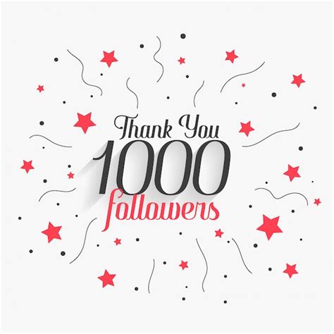 Free Vector 1000 Social Media Followers Thank You Post Design