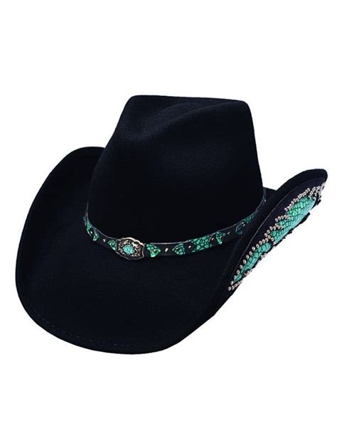 Womens Felt Cowboy Hats Nevada Natural Beauty Wool Felt Hat Black