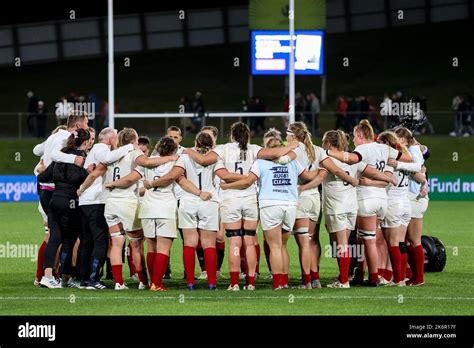 England Team In Circle During The Womens Rugby World Cup Match France