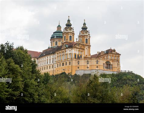 Exterior Of Melk Abbey A Benedictine Monastery Overlooking River Danube