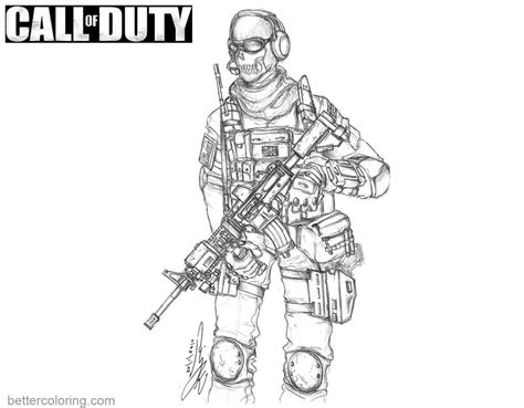 All the sheets are free so you can share with them. Call of Duty Black OPS Coloring Pages Ghost - Free ...