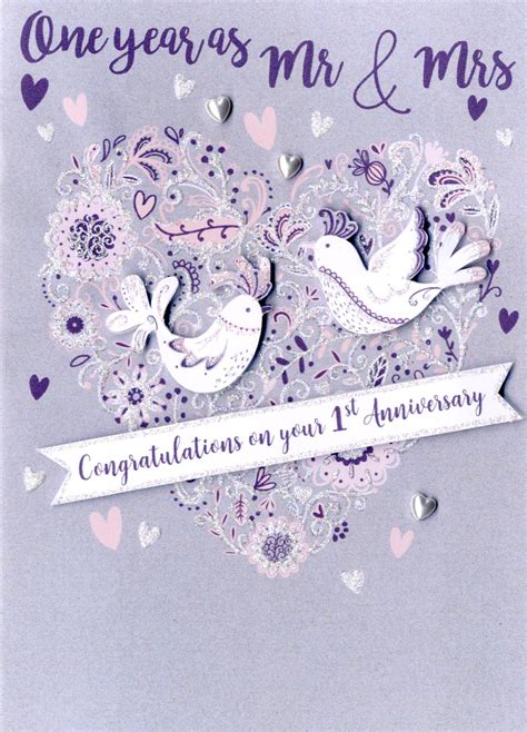 Congratulations On Your 1st Anniversary Greeting Card Cards