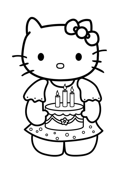 Beautiful coloring pages for kids. Hello Kitty Birthday Coloring Pages - Best Coloring Pages ...