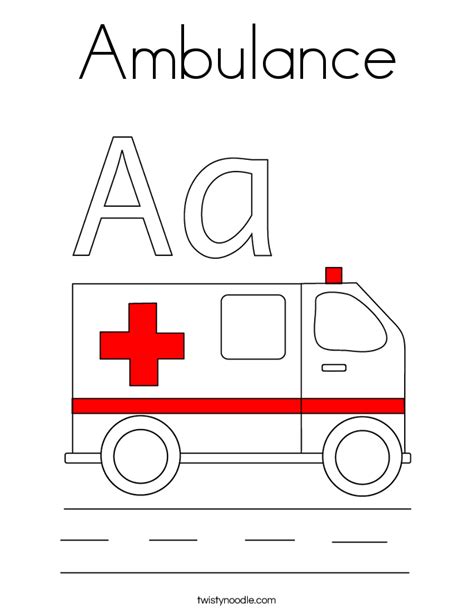 Best emergency vehicles coloring pages. Ambulance Coloring Page - Twisty Noodle
