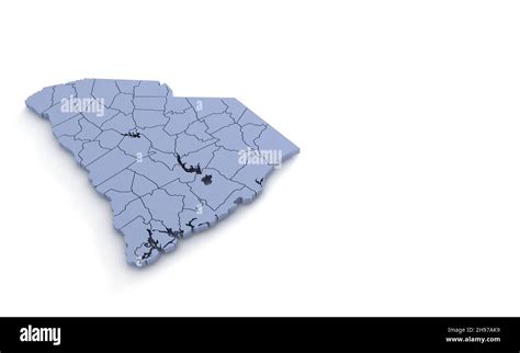 South Carolina State Map 3d State 3d Rendering Set In The United