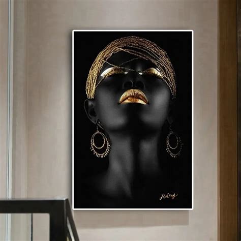 Black African Nude Woman Oil Painting On Canvas Posters And Prints Wall