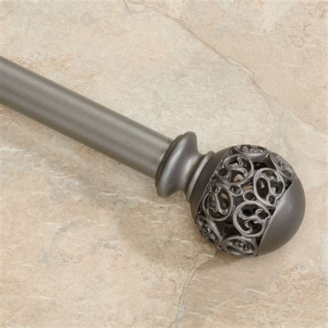 Waverly Metro Silver Curtain Rod And Finial Set 24 To 120