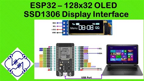 Esp32 128x32 Oled Ssd1306 Display Interface Youtube