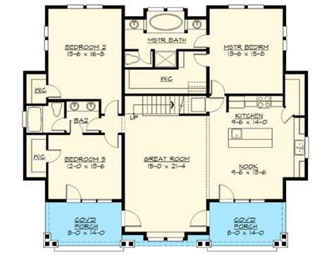 Three bed country home plan two master suites. Attractive 3 Bedroom Rambler - 23448JD | Architectural ...