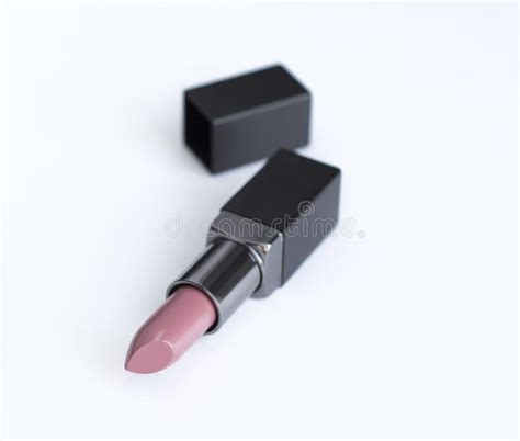 Pink Lipstick Seamless Pattern On Creative Pastel Pink Background Stock