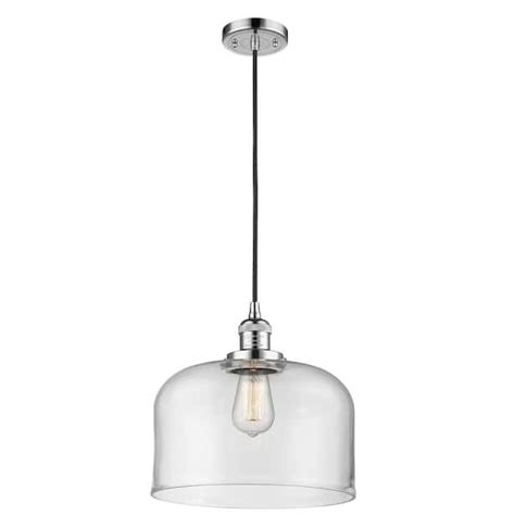 Innovations Bell 60 Watt 1 Light Polished Chrome Shaded Mini Pendant Light With Clear Glass