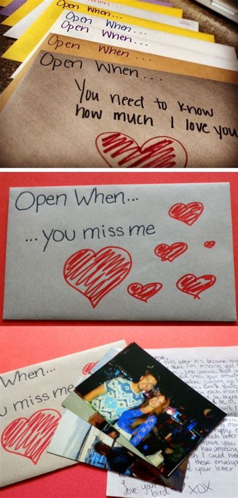 Weigh romantic versus practical gifts. Open When Envelopes. | Romantic diy gifts, Valentines ...
