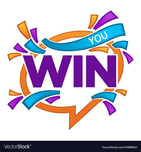 You Win Congratulation Banner Template With Vector Image