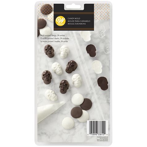 Wilton Skull Plastic Candy Mold 24 Cavities Flexible Plastic Chocolate
