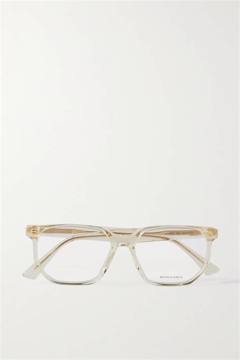 Bottega Veneta Square Frame Acetate Optical Glasses Neutrals Shopstyle Eyeglasses