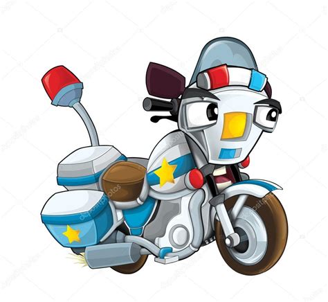 Cartoon Police Motorcycle — Stock Photo © Illustratorhft 74683559